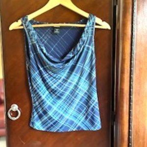 Express Blue Sleeveless Cowl-Neck Top, Size Small